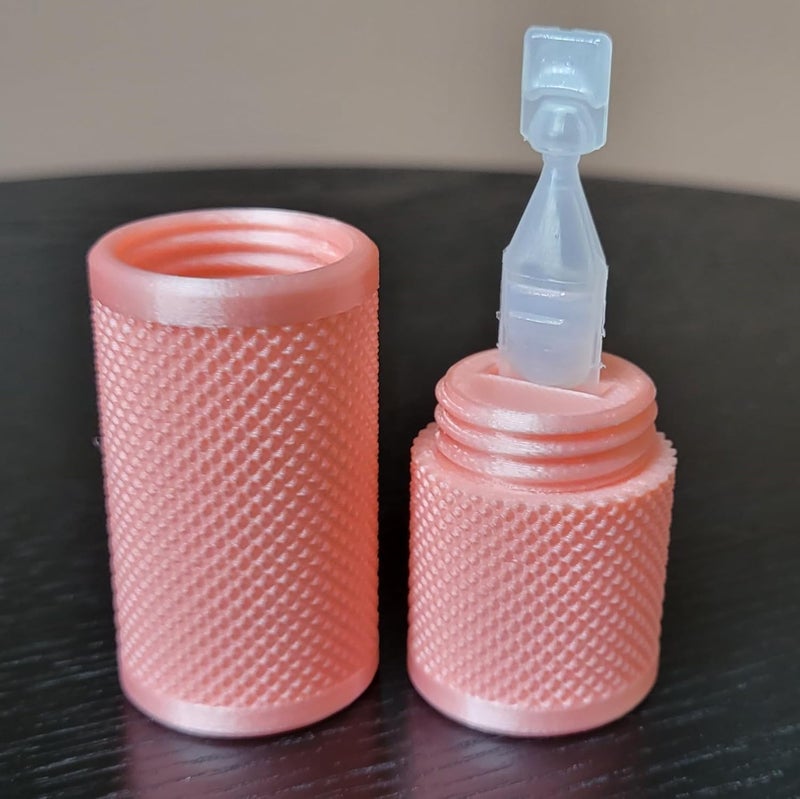 Znet3D Eye Drop Vial Holder & Pocket Carry Case - Holds One (1) Single-Use Eye Drop Vial - Great for carring in Pocket, Purse/Clutch, School Bag - (Silk Pink) - Image 2